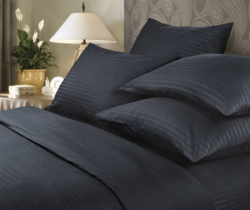 Простыня на резинке Verossa Stripe (Черный)